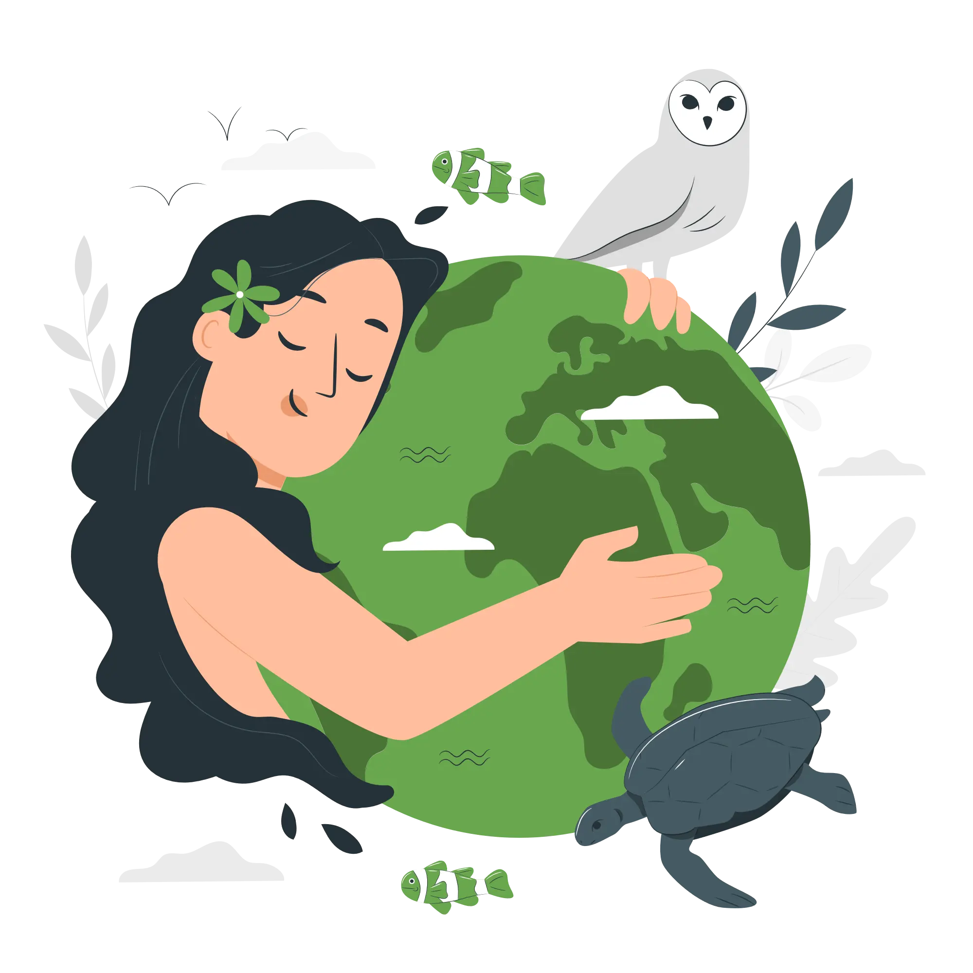 Lady holding the planet